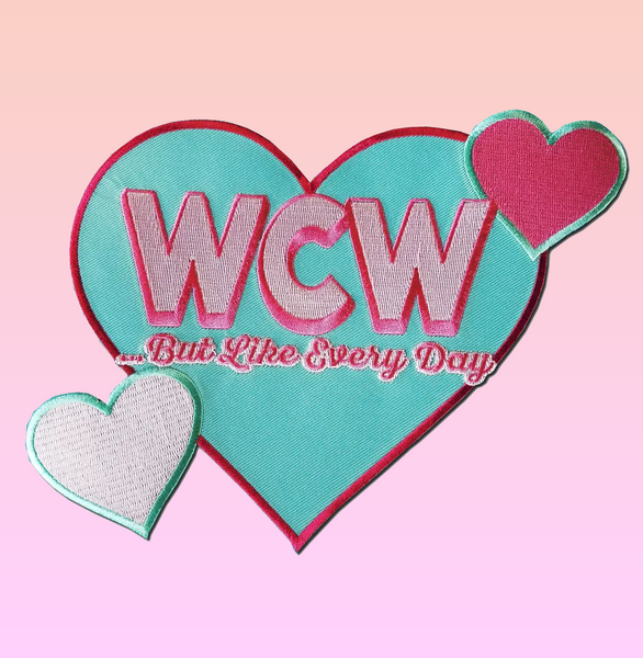 "Woman Crush Wednesday" Large Woven Heart Back Patch
