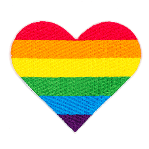 "Rainbow Pride Heart" Embroidered Iron-On Patch
