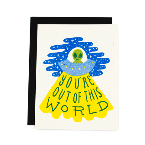 "You're Out Of This World" Risograph (Blank Inside) Greeting Card