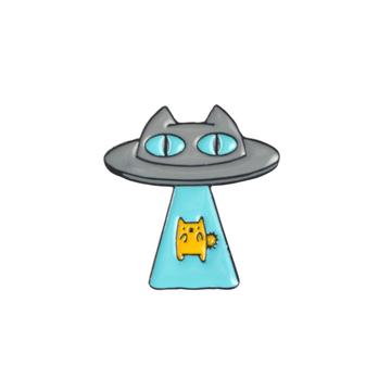 Alien Cat Spaceship Pin