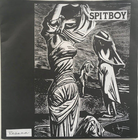 Spitboy, "Rasana" Single EP and Zine (1995). Front cover image. Hardcore punk, anarcho-punk, punk rock. 