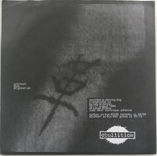 Spitboy, "Rasana" Single EP and Zine (1995). Back cover image. Hardcore punk, anarcho-punk, punk rock. 