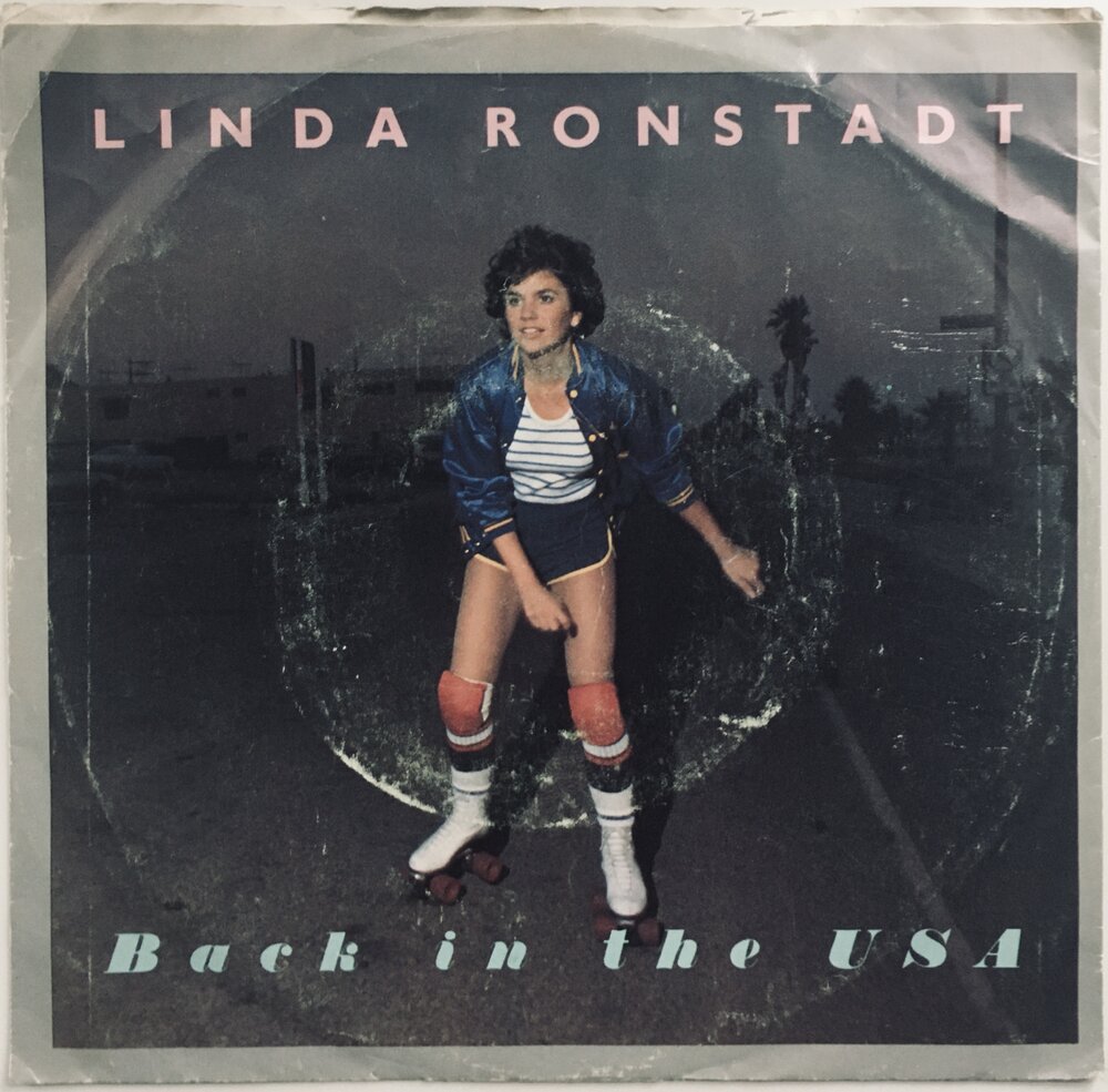 Linda Ronstadt, "Back In The U.S.A." Single (1978). Front cover image. Pop-rock, country-rock, rhythm and blues.