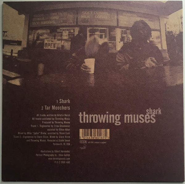Throwing Muses, "Shark" Single (1996). Back cover image. Alternative-rock, Kristen Hersh, 4AD.