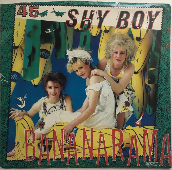 Bananarama, "Shy Boy" single (1983). Front cover image. Pop music.