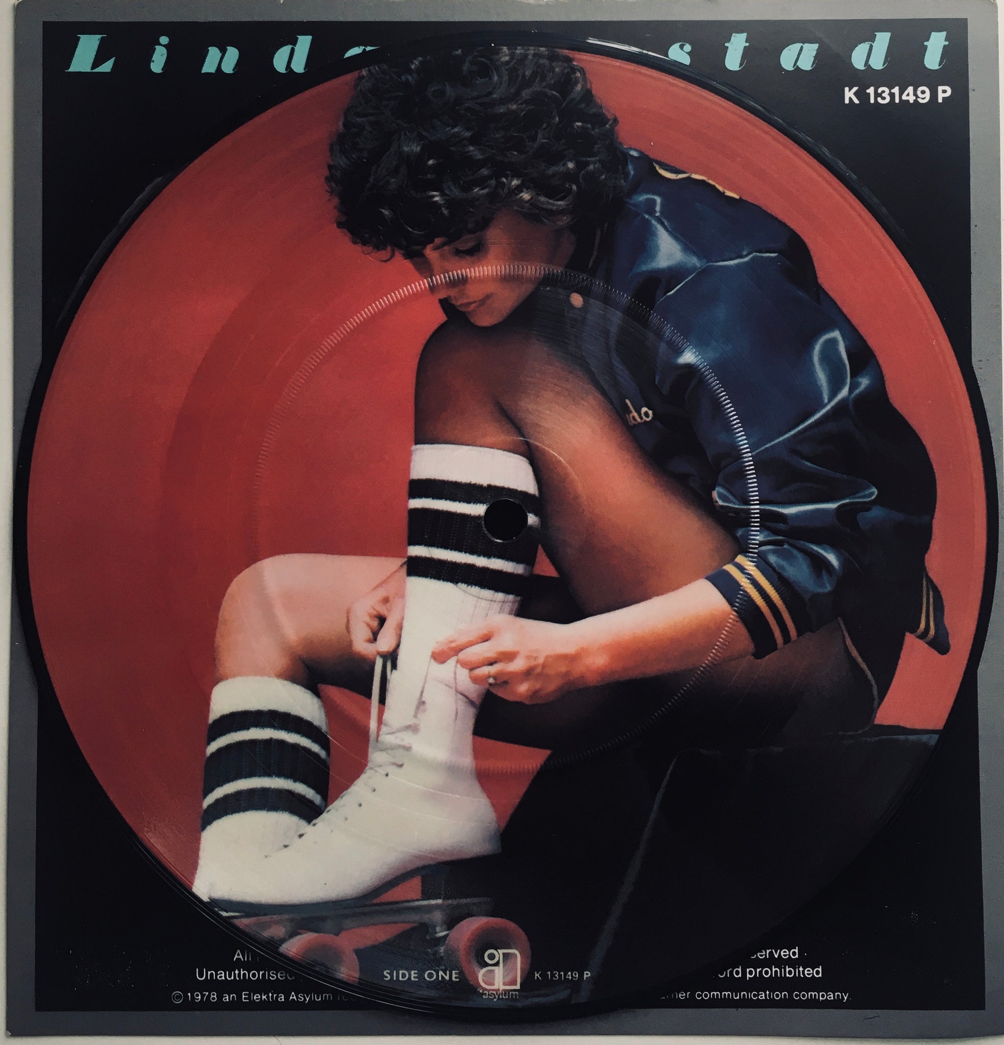 Linda Ronstadt, "Alison" Single (1978). Picture disc image. Pop-rock, power-pop, country-rock, rhythm and blues.