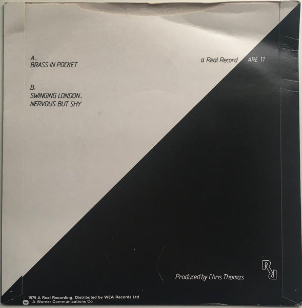 The Pretenders, "Brass In Pocket" Single (1979). Back cover image. Power-Pop, pop, punk.