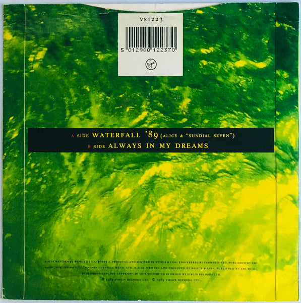 Wendy & Lisa "Waterfall '89" Remix Single (1989). Back cover image. Dance, electronic, pop.
