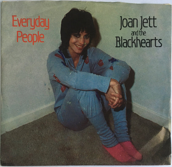 Joan Jett and the Blackhearts, "Everyday People" Single (1983). Front cover image. Power-pop, pop, punk.