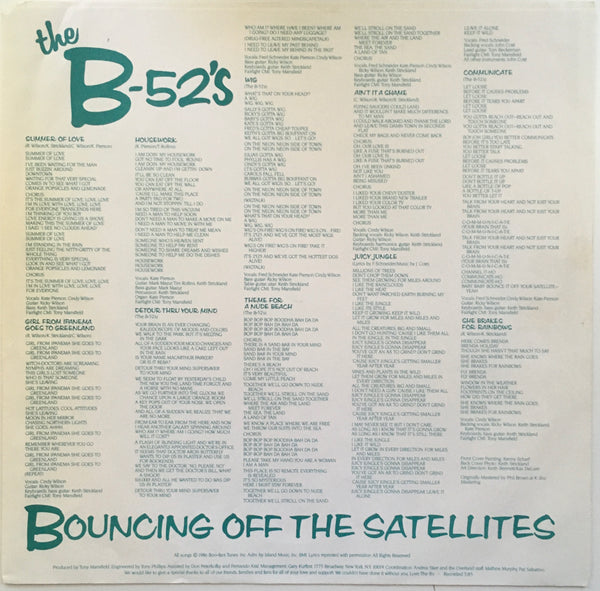 The B-52's "Bouncing Off The Satellites" LP (1986)