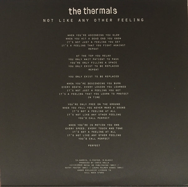 The Thermals "Not Like Any Other Feeling" Single (2010)
