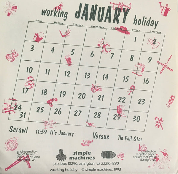 Scrawl and Versus "Working Holiday/January Split" Single (1993)