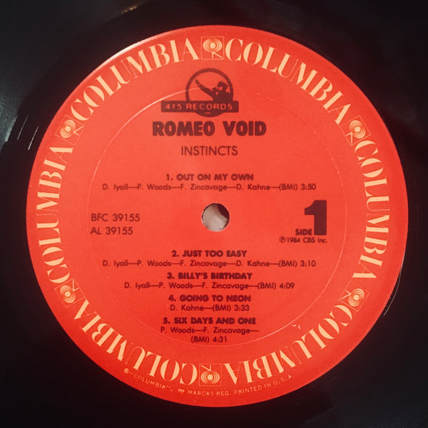 Romeo Void "Instincts" LP (1984)