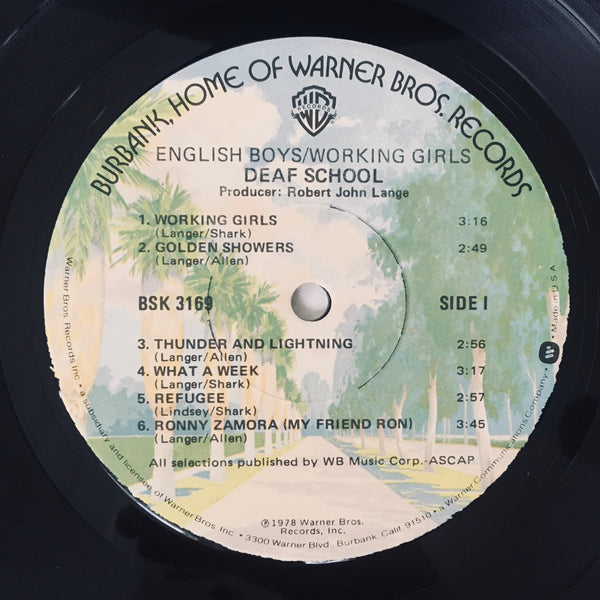 Deaf School "English Boys/Working Girls" LP (1978, Promo)