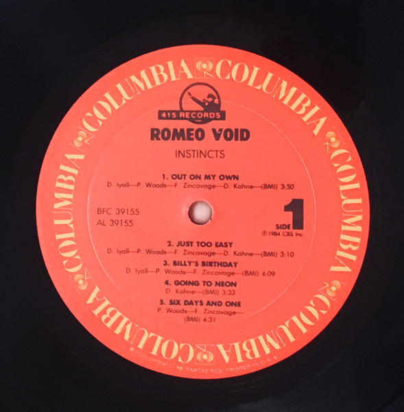 Romeo Void "Instincts" PR LP (1984)