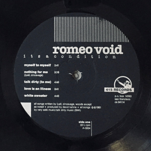 Romeo Void "Its A Condition" LP (1981)