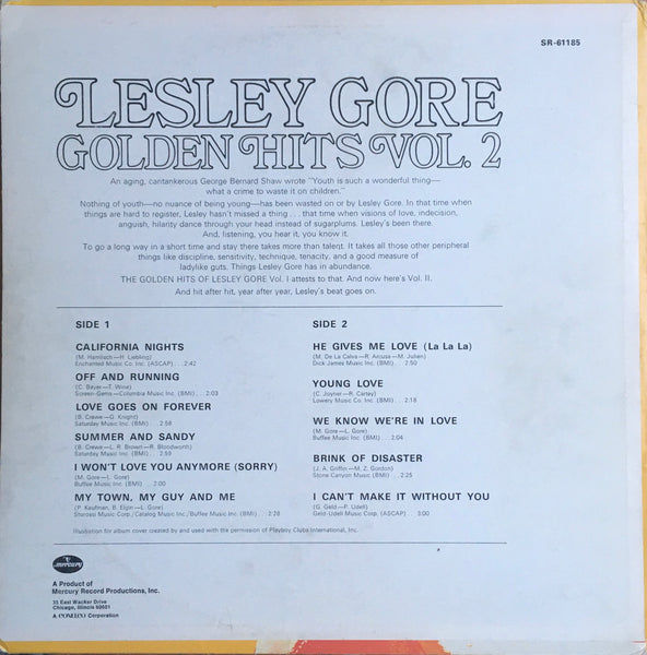 Lesley Gore “Golden Hits Vol. 2” LP (1968)