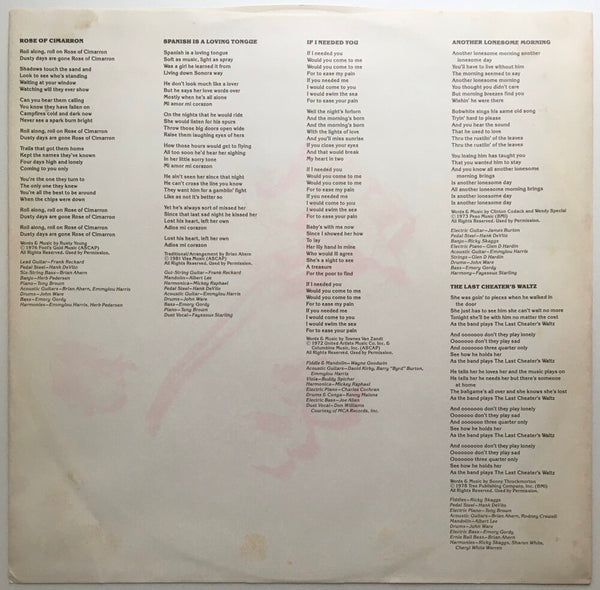 Emmylou Harris "Cimarron" LP (1981)