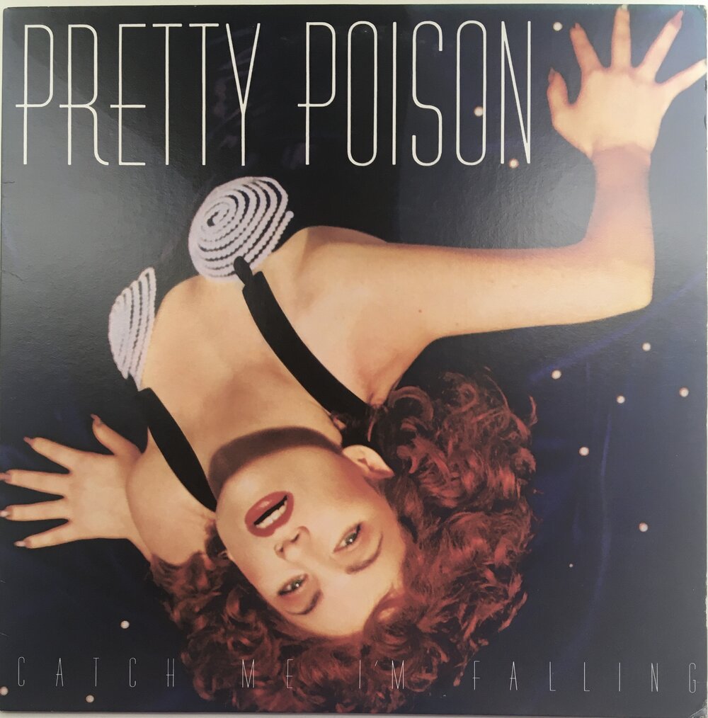 Pretty Poison, "Catch Me I'm Falling" (1988). Front cover image. Pop-rock from Philadelphia.