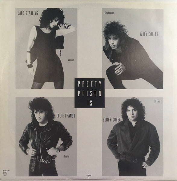 Pretty Poison, "Catch Me I'm Falling" (1988). Inner sleeve, front, image. Pop-rock from Philadelphia.
