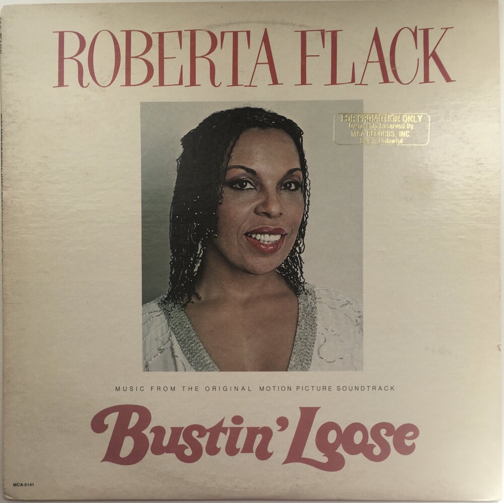 Roberta Flack, "Bustin Loose" Promo LP (1981). Front cover image. Promo movie soundtrack, 80's, soul, funk.