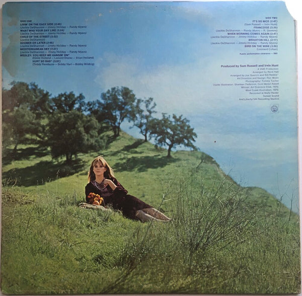 Jackie DeShannon, "To Be Free" LP (1968). Back cover image. Folk, pop, pop-rock, sixties.