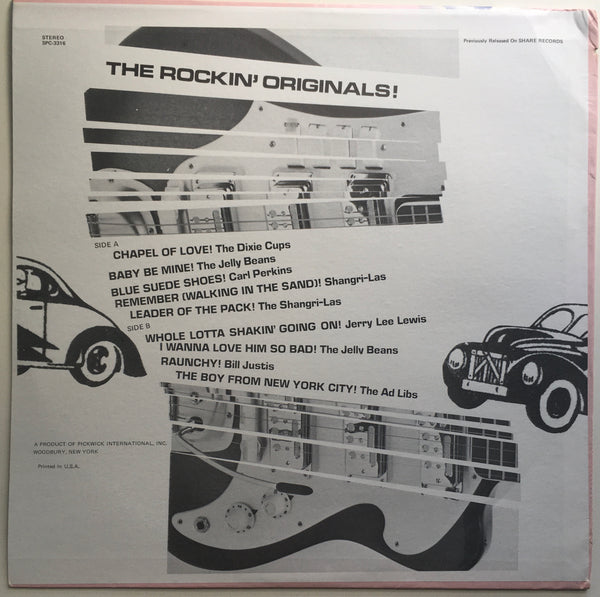 Original Supercharged Rock 'N Roll Hits! Compilation LP (1972). Back cover image. Pickwick Records pop and rock.
