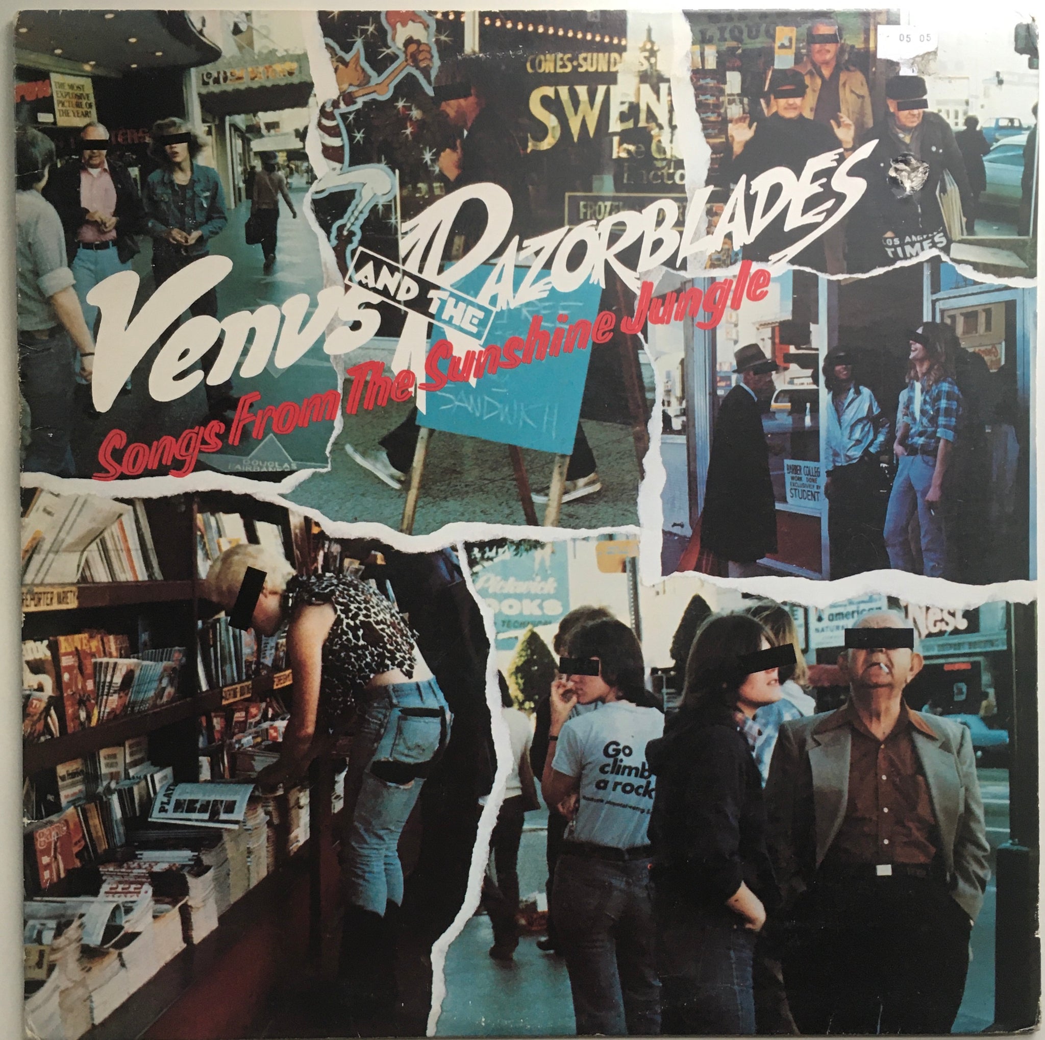 Venus And The Razorblades, "Songs From The Sunshine Jungle" LP (1978). Front cover image. Late 70's LA punk and power-pop.