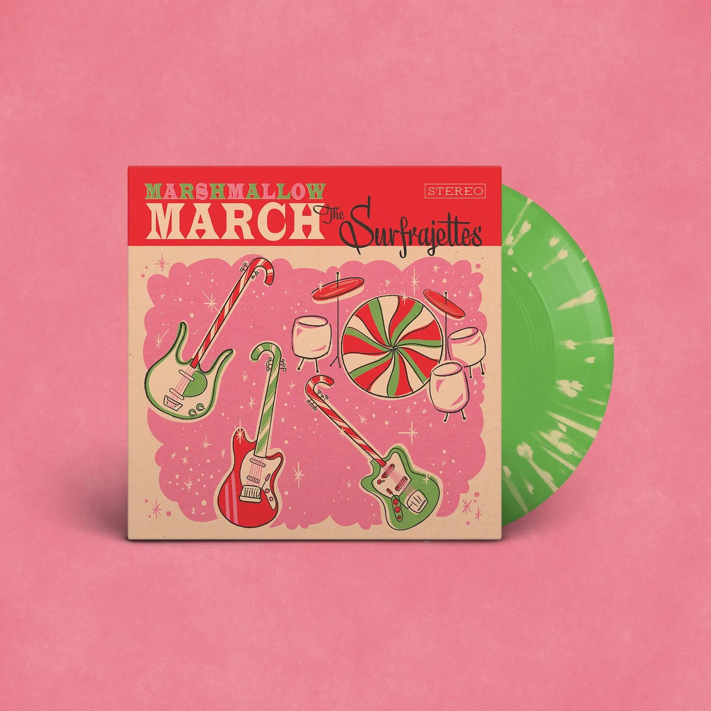 Surfrajettes, The "Marshmallow March" Single (Green/Marshmallow Splatter)