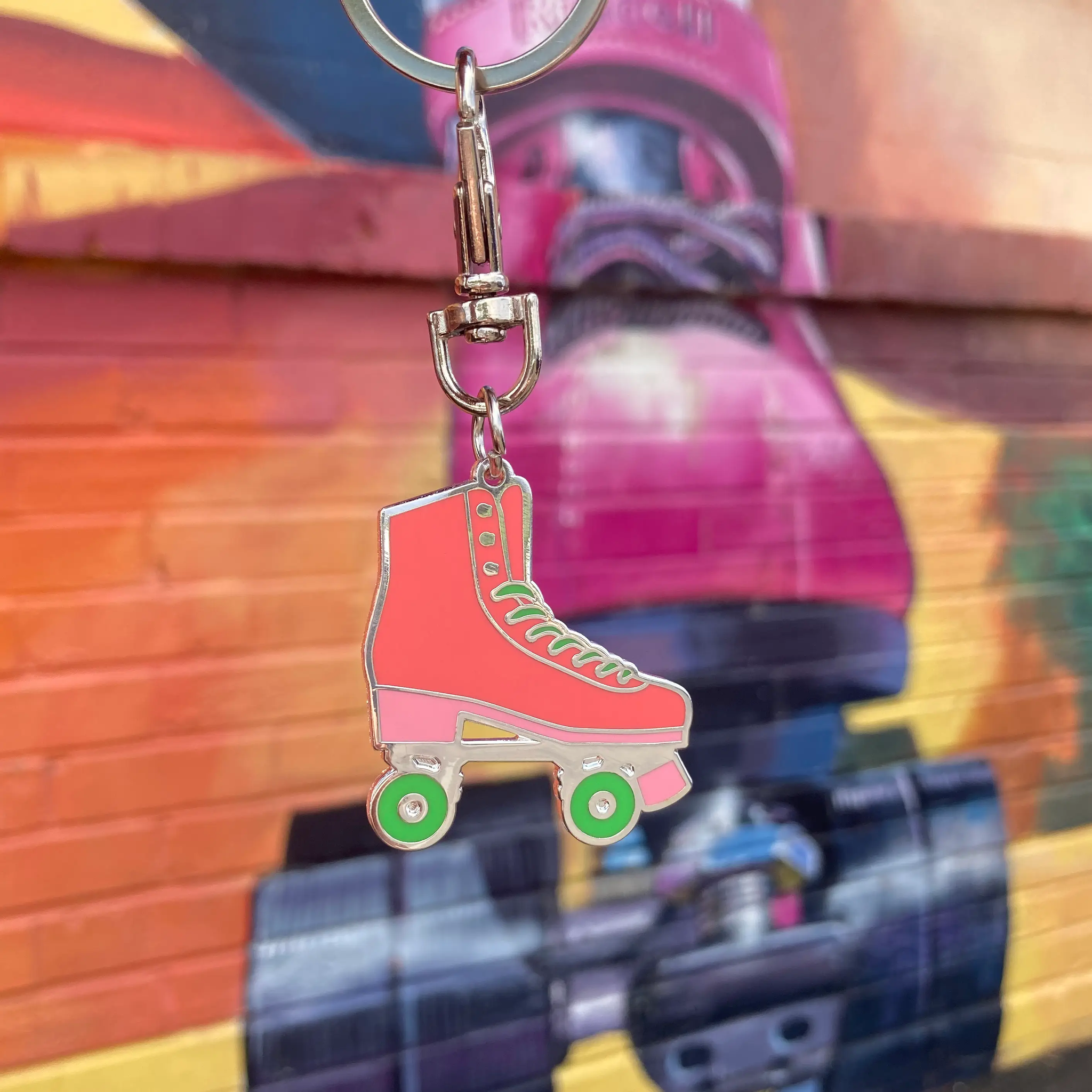 Pink Roller Skate Key Chain