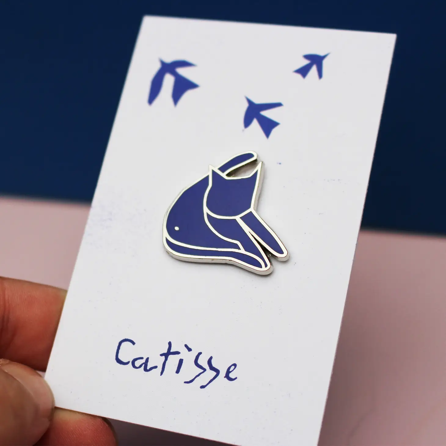 "CATISSE BLUE CAT" Artist Pin