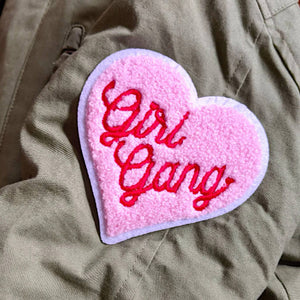 "Girl Gang" Chenille Pink Adhesive Patches