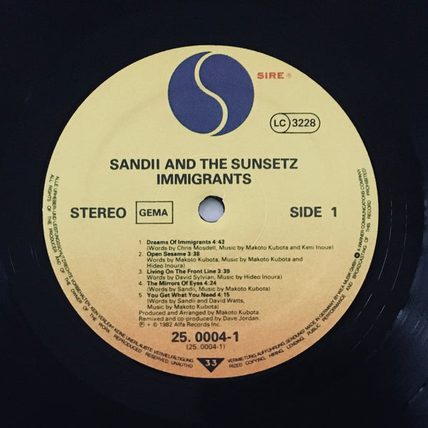 Sandii & The Sunsetz “Immigrants” LP (1982)