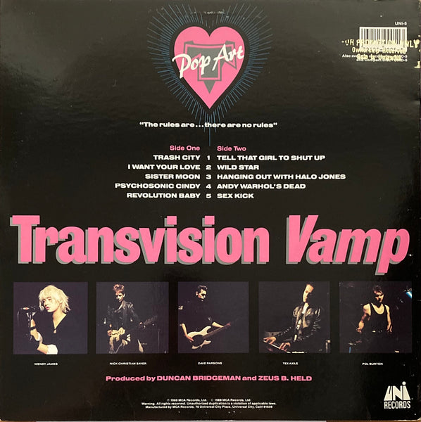 Transvision Vamp “Pop Art” PR LP (1988)