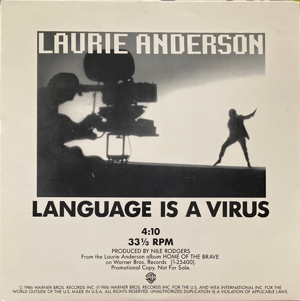 Laurie Anderson “Language Is A Virus” 12” PR Single (1986)