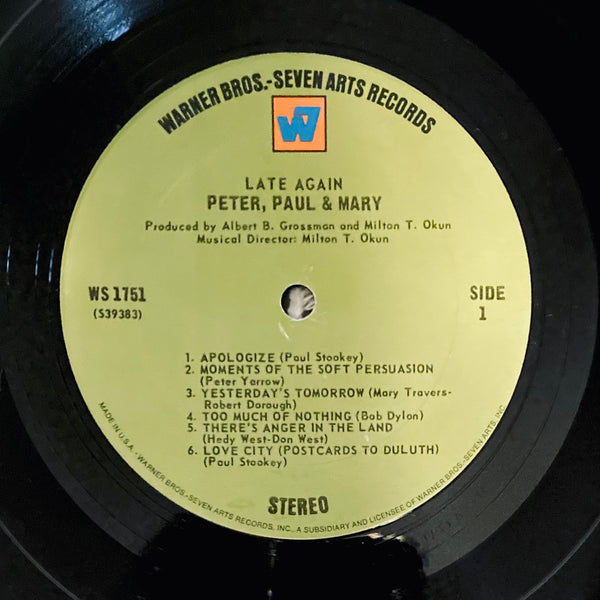 Peter, Paul & Mary “Late Again” LP (1968)