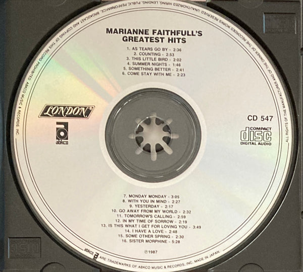 Marianne Faithfull “Greatest Hits” CD (1997)