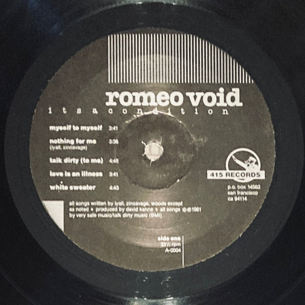 Romeo Void "It's A Condition" LP (1981)