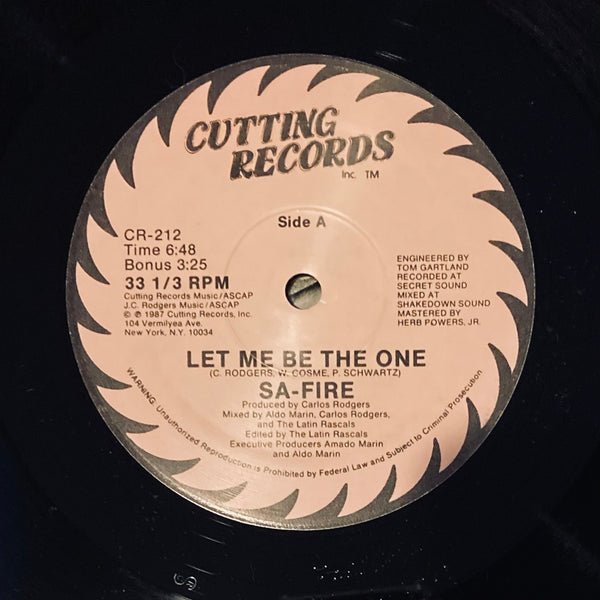 Sa-Fire “Let Me Be The One” 12” Single (1987)