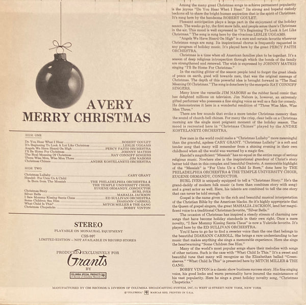 Various Artists "Grants: A Very Merry Christmas Volume 3" LP (1969)
