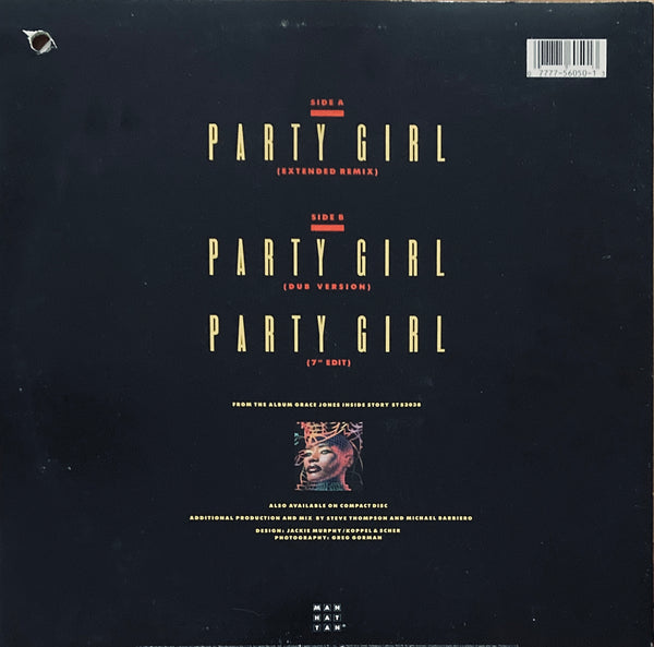 Grace Jones "Party Girl" 12" Single (1987)