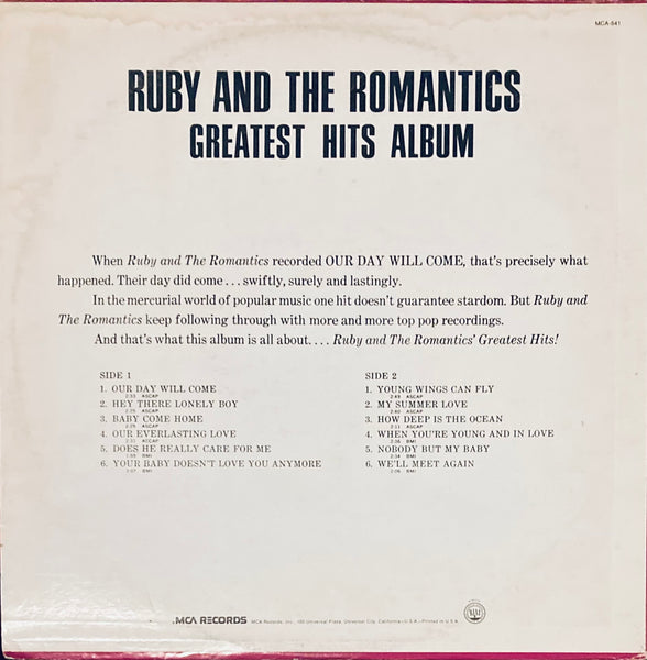Ruby And The Romantics “Greatest Hits Album” LP (1977)