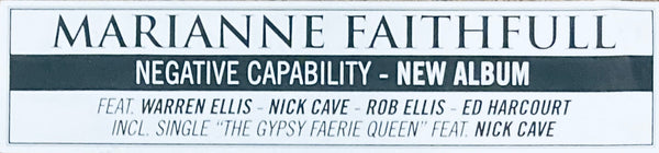 Marianne Faithfull “Negative Capability” CD (2018)